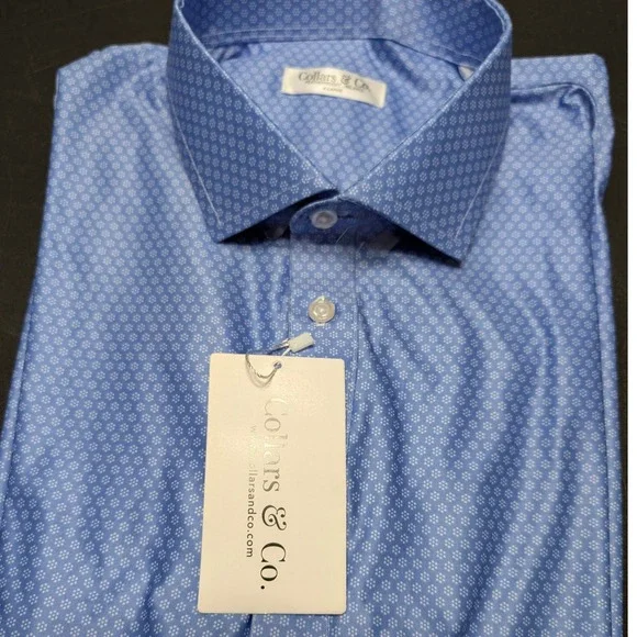 Collars & Co Featherweight Dress Collar Blue Grove Flex Polo Shirt XL Relaxed - Picture 10 of 11